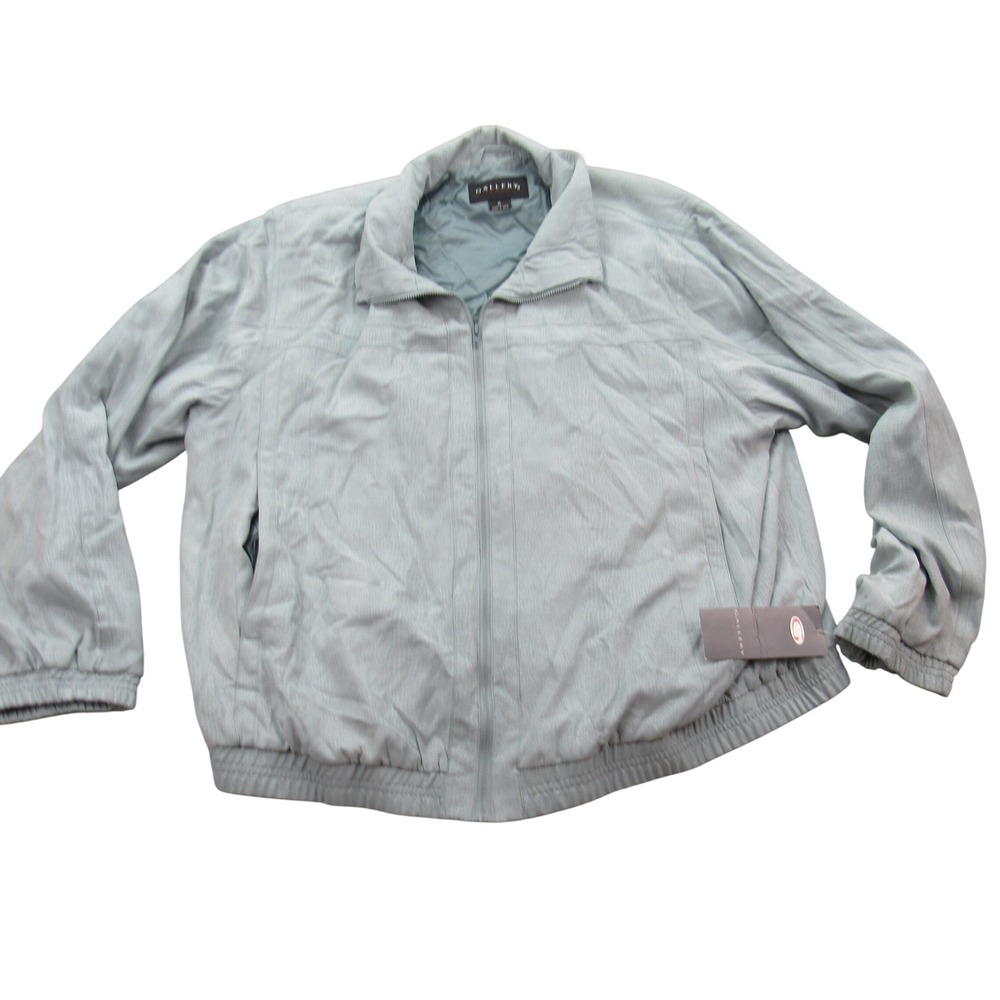 Gallery Sport Ceramic Blue Snakeskin Print Full Zip Bomber‎ Jacket XL